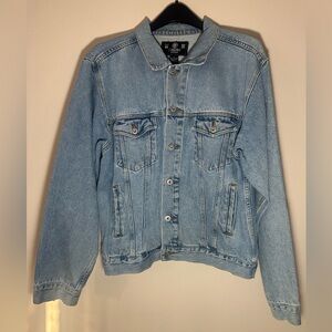 Vintage 90s J. Riggings Denim Jacket Mens L Light Wash Classic Trucker Y2K Jean